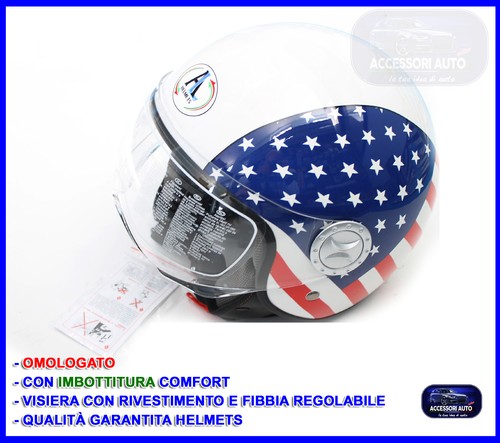 Casco Bandiera Americana USA Jet Taglia L per Scooter Moto Quad Vespa  Omologato | eBay