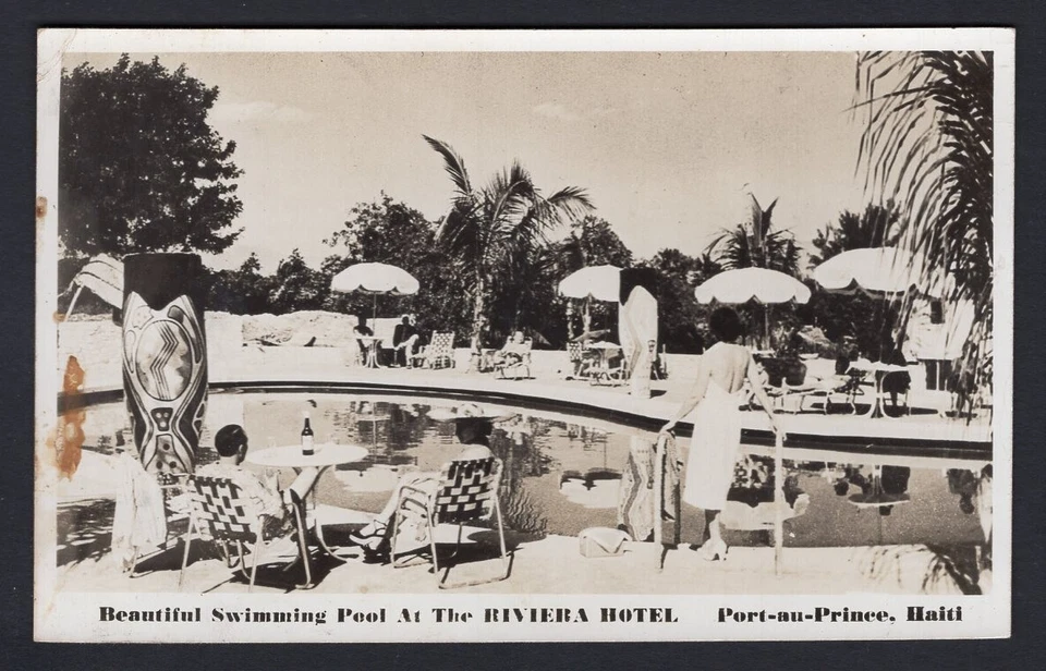 HAITI 1953 Surcharged Stamp on Real Photo Postcard to USA - Image 3 of 3