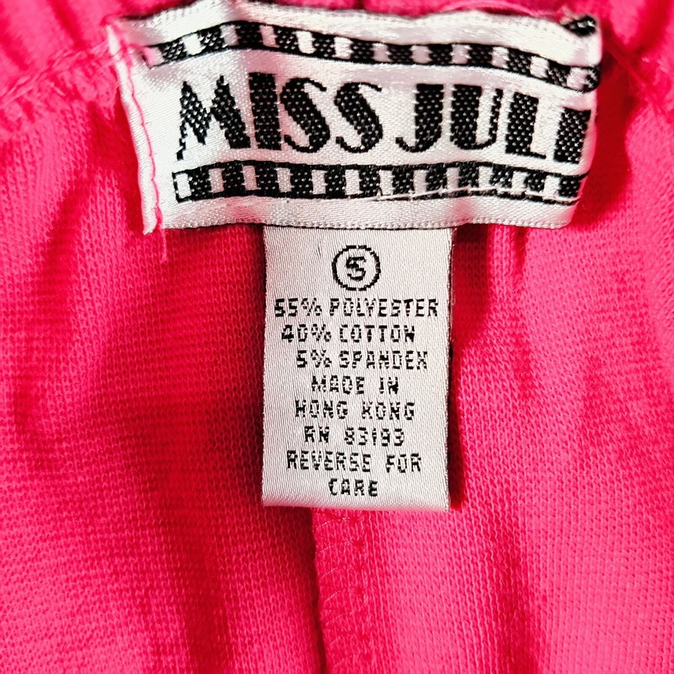 Vintage 1990s Hot Pink Miss Juli Womens Elastic Waist Spandex Aerobic Shorts S - Image 3 of 4