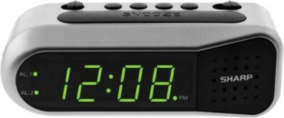 Sharp Electric Digital Dual Alarm Clock Bateria de reserva LED grande exibição d