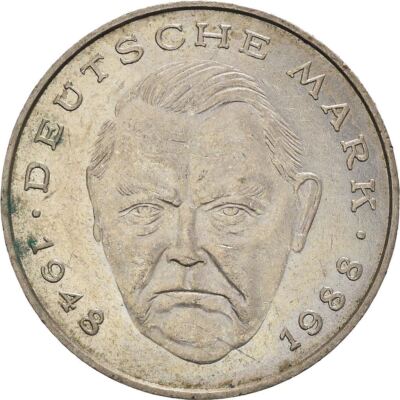 West German 2 Deutsche Mark Coin | Kurt Schumacher | KM149 | 1979