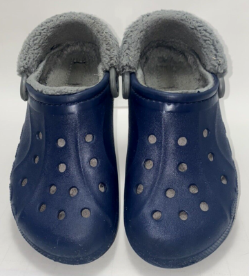 Crocs Classic Clog Faux Fur Lined Size W9 M7 Blue w/ Gray 