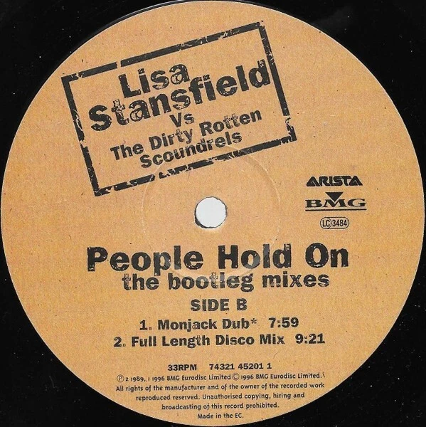 LISA STANSFIELD VS DIRTY ROTTEN SCOUNDREL - PEOPLE HOLD ON - 12” VINYL RECORD DJ Foto 4 de 4