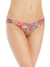 LULI FAMA AZULEJOS DE MAR FULL RUCHED BIKINI SWIM BOTTOMS MULTI XS NEW $74