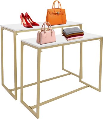 Modern Nesting Tables Retail Display Tables Shoes and Handbags Shelf 110lbs Load