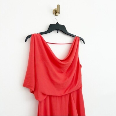 BCBGMaxAzria Ambrosia Sydney Cowl Low Back Ruffle Maxi Dress Gown Size 4 |  eBay