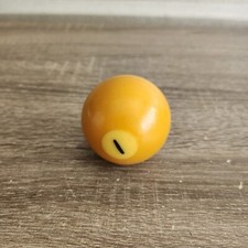 Vintage - 1 Yellow - Billiard Pool Ball 2 1/4" Standard Regulation Size DIRTY