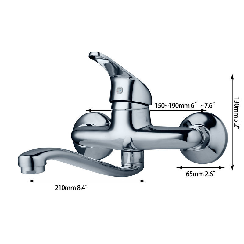 EUB Bathroom Basin Mixer Sink Tap Single Handle Wall Mounted lavatory ...