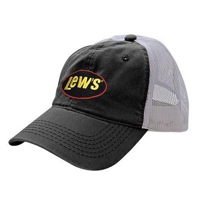 Lew/'s Black//Gray Mesh Universal Cap Hat NEW FREE US Shipping
