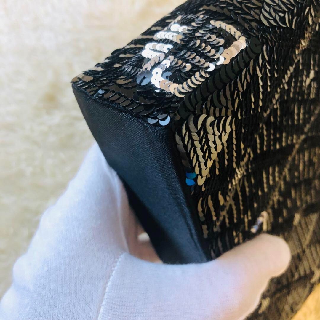 Givenchy Black Silver Sequin Handbag Evening Bag … - image 8