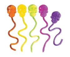 Glitter Sticky Skull Hand Mix New Novelty Gift Birthday Party Toy Fun Set of 12