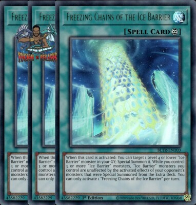 Yugioh! 3x Freezing Chains of the Ice Barrier BLTR-EN103 Ultra Rare 1st Ed NM