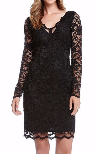 Karen Kane 4N94710 Black Long Sleeve V 