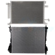 Aluminum Radiator & AC Air Conditioner Condenser Kit for 2010-2014 Ford Mustang