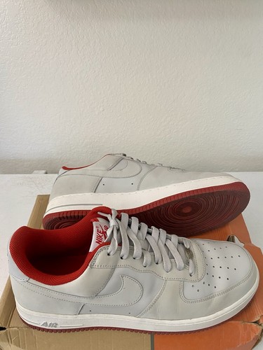 Nike Air Force 1 Low Neutral Grey Varsity Red Size 11.5. 313642-007 2006 OG Nice - Picture 3 of 13
