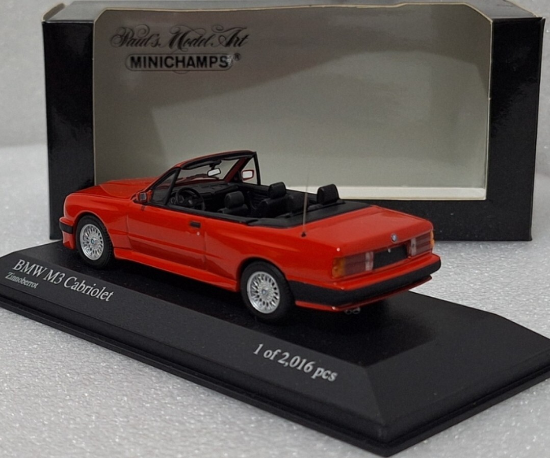 BMW M3 E30 Cabriolet 1988 Red 1:43 Minichamps 431020330 EXTREMELY