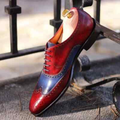 Men’s dress shoe High Quality Genuine leather lined Man Made Leather Two-Tone Genuine Handmade Men main image 4
