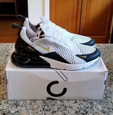 Nike Air Max 270 White Metallic Gold Black Size 12 AV7892-100 Running Training 886916419453 | eBay