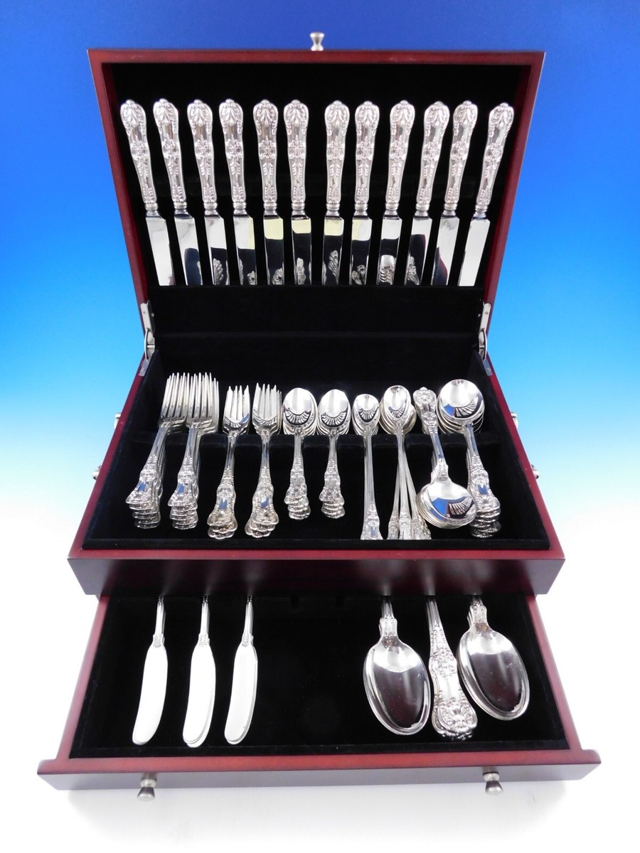 English King by Tiffany & Co Sterling Silver Flatware Set 12
