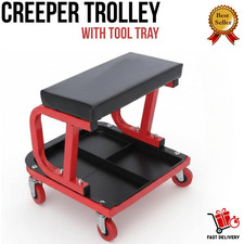 Mechanic Stool Creeper Trolley Seat Padded Rolling Shop Garage Tool Swivel Wheel