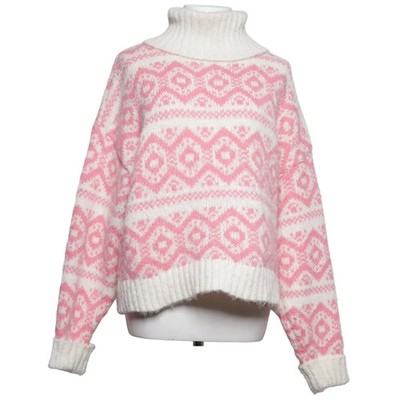Only Life, Rollkragenpullover, Größe: L, Pink/Weiß, Recyceltes Polyester #iDb