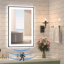 20 x 28 Inch LED Bathroom Mirror with Lights, Front Back Lit Mirrors for Ba...