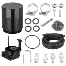 0.3l Universal Baffled Aluminum Oil Catch Can Kit With 5ft 38 Id Hose 01848bk 0.3l Universal Baffled Aluminum Oil Catch Can Kit With 5ft 38 Id Hose 01848bk