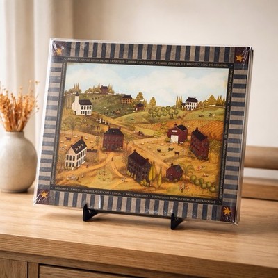 1996 Springbok Puzzle 500 Pc Village D'Antan Hallmark Primitive Farm Happy Homes