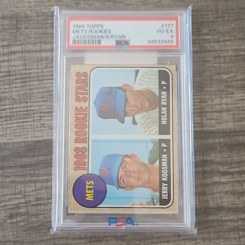Topps 1968 Mets Rookies #177 Nolan Ryan Jerry Koosman Rookie PSA 4 Baseball Card