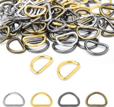 100 Pack 1/2 Inch D Ring Metal Purse Straps Buckles for Dog Collars Clothing Bag