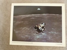 VTG 1969 NASA Apollo 11 Photograph 69-HC-861 LUNAR MODUAL EARTH MOON 11"x14"