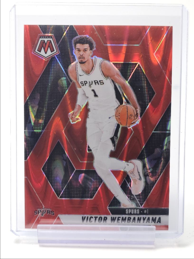 VICTOR WEMBANYAMA 2024-25 MOSAIC RED SEISMIC PRIZM SPURS #31 /299 Q5939