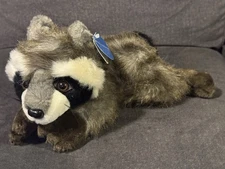 NEW Vintage 1988 Purr-fection MJC Plush Raccoon Stuffed Animal Toy 12" Long NWT