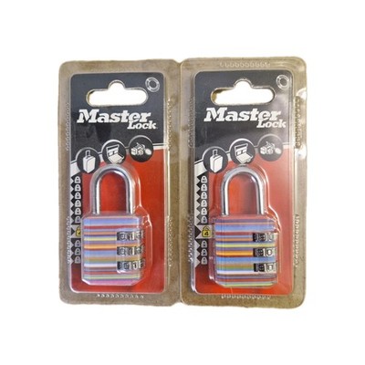 2x Master Lock 1509EURD Zahlenschloss Bunt 30mm Kofferschloss Reise NEU-OVP