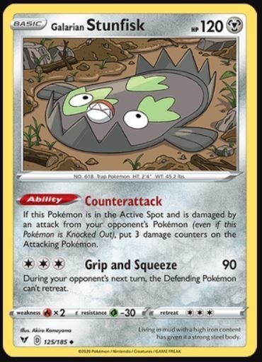 Pokemon - Galarian Stunfisk - 125/185 - Vivid Voltage - NM/M