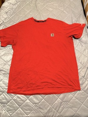 Carhartt Force Men s Red Short Sleeve Pocket T-Shirt Workwear Large