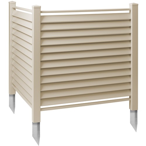 OPEN BOX - 48"x48" Louvered Privacy Screen Outdoor Fence for AC / Trash -Tan
