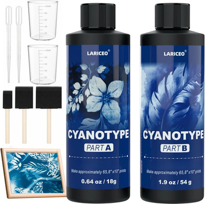 Cyanotype Solution Kit with 7 Tools, Cyanotype Chemicals Sensitizer Set for Fabr
