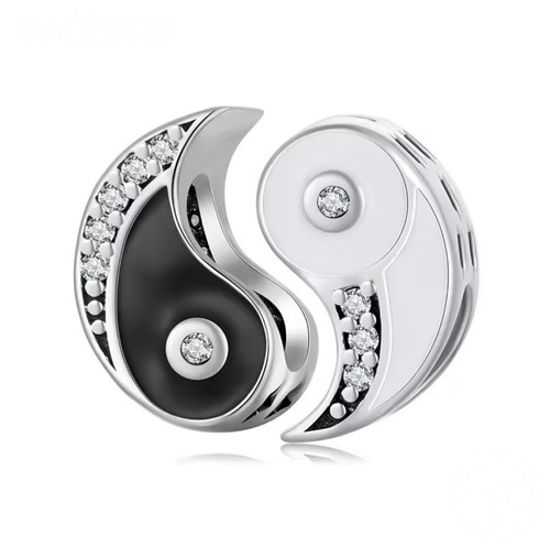 Yin And Yang Double Charm Bead Chinese Luck Genuine 925 Sterling Silver ๐ - Picture 6 of 12