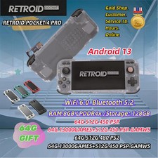 Retroid Pocket 4 Pro 4.7 Inch Video Game 8G+128GB RP4 Handhelds Retro Player 