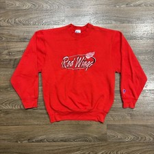 90s / Vintage Detroit Red Wings Crewneck Sweatshirt NHL Hockey USA Made Size M