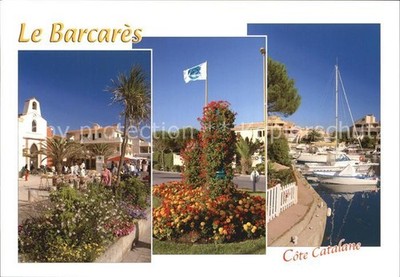Le Barcares Place du Village Rond Point aux couleurs catalanes