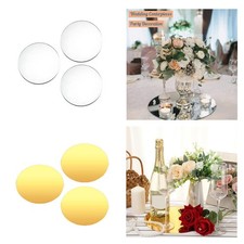 3Pcs Mirror Centerpieces for Table Plates for Centerpieces for Table Ornament