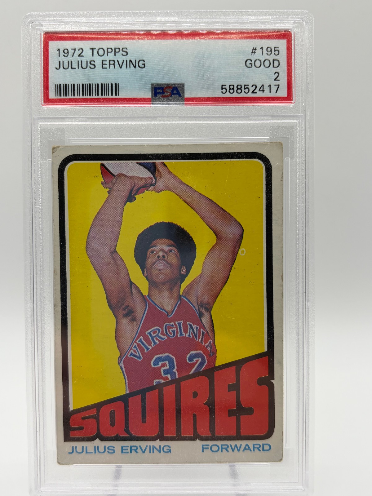 JULIUS ERVING 1972 TOPPS RC GOOD PSA 2 PHILADELPHIA 76ERS HOF!!!!