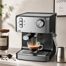 Produktbild - HOMCOM Espressomaschine Kaffeemaschine mit Milchaufschäumdüse, 1,6L-Wassertank