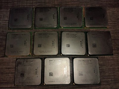 Lot of 11 AMD Athlon, Opteron, & Phenom II Vintage PC CPU Chips UNTESTED 2001-11