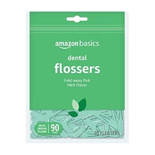 Amazon Basics Mint Dental Flossers 90 Count