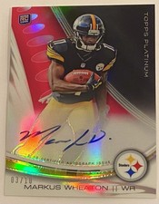 2013 Topps Platinum Markus Wheaton Rookie Card Auto /10 Steelers SSP. #03/10. rookie card picture