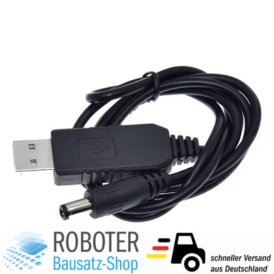 USB Step-Up Konverter Kabel 5V auf 12V mit 2,1x5,5mm DC-Stecker