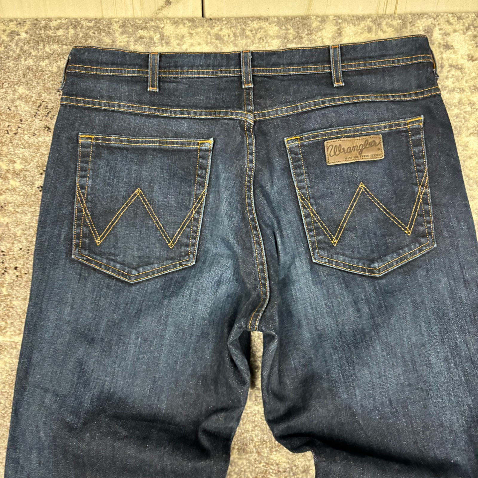 Wrangler Arizona Stretch Mens Jeans Trousers W38 L34 Regular Straight Washed Blue image 4